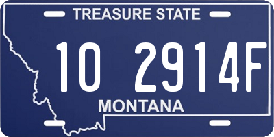 MT license plate 102914F