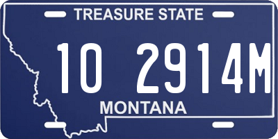 MT license plate 102914M