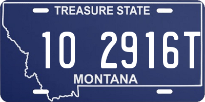 MT license plate 102916T