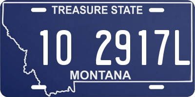 MT license plate 102917L