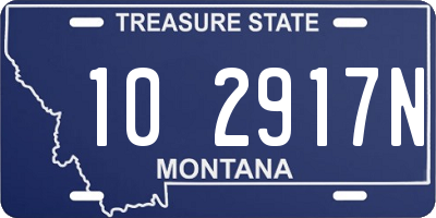 MT license plate 102917N