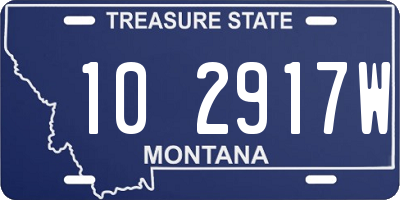 MT license plate 102917W