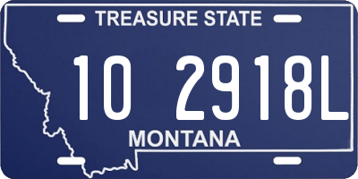 MT license plate 102918L