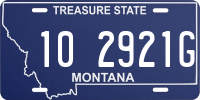 MT license plate 102921G