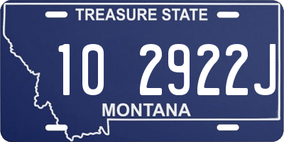 MT license plate 102922J