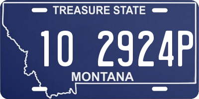 MT license plate 102924P