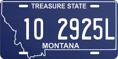 MT license plate 102925L