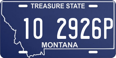 MT license plate 102926P