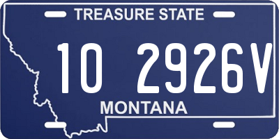 MT license plate 102926V