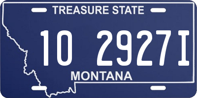 MT license plate 102927I