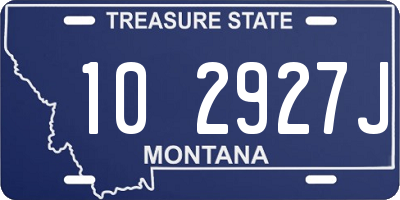 MT license plate 102927J