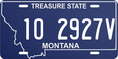 MT license plate 102927V