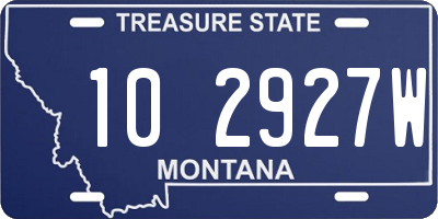 MT license plate 102927W