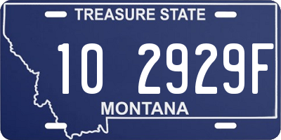 MT license plate 102929F