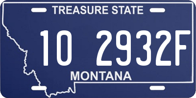 MT license plate 102932F