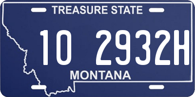 MT license plate 102932H