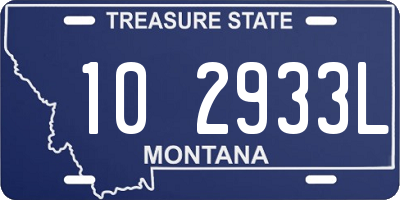 MT license plate 102933L