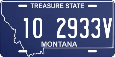 MT license plate 102933V