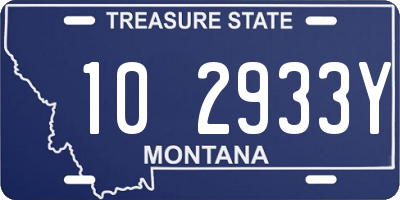 MT license plate 102933Y