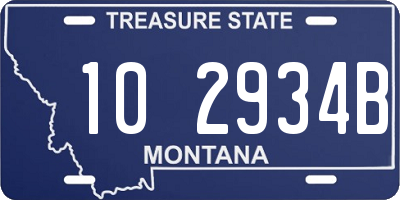 MT license plate 102934B