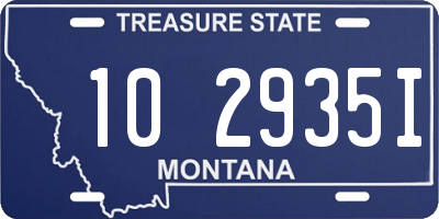 MT license plate 102935I