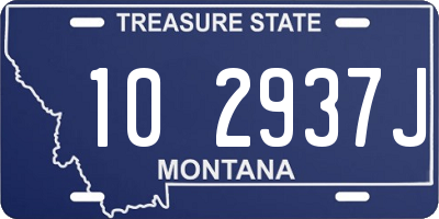 MT license plate 102937J