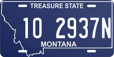 MT license plate 102937N