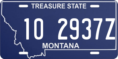 MT license plate 102937Z