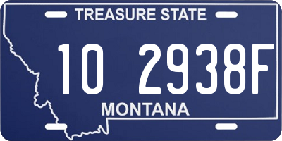 MT license plate 102938F