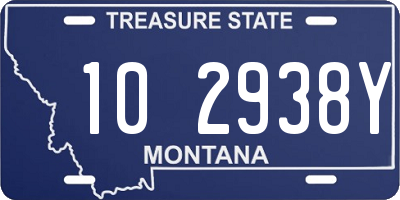 MT license plate 102938Y