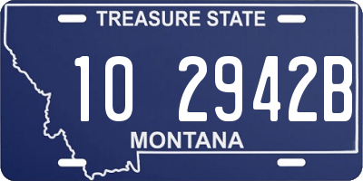 MT license plate 102942B