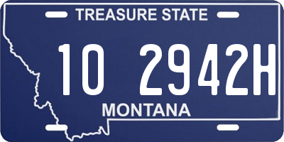 MT license plate 102942H