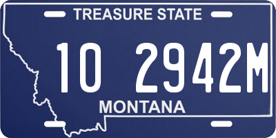 MT license plate 102942M