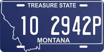 MT license plate 102942P