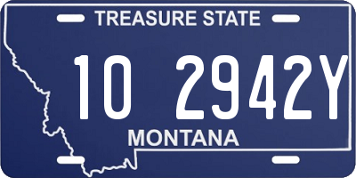 MT license plate 102942Y