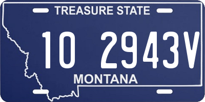 MT license plate 102943V