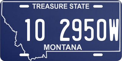 MT license plate 102950W