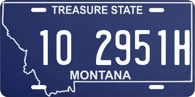 MT license plate 102951H