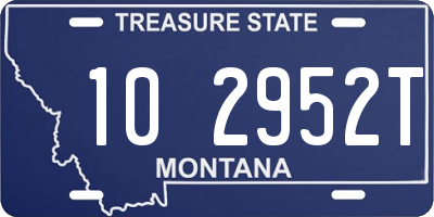 MT license plate 102952T