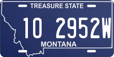 MT license plate 102952W