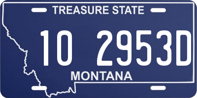 MT license plate 102953D