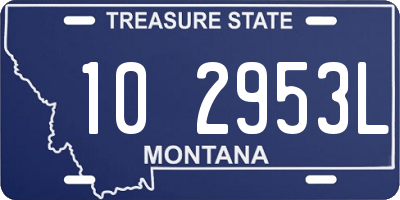 MT license plate 102953L