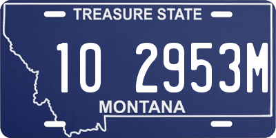 MT license plate 102953M