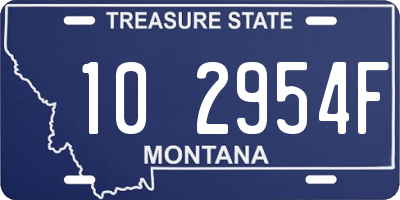 MT license plate 102954F