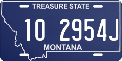 MT license plate 102954J