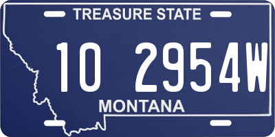 MT license plate 102954W