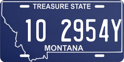 MT license plate 102954Y