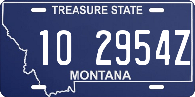 MT license plate 102954Z