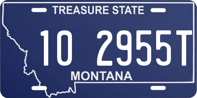 MT license plate 102955T