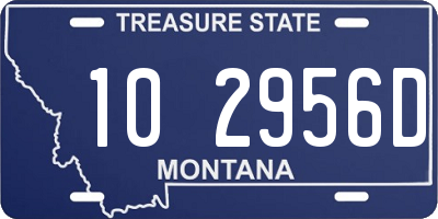 MT license plate 102956D